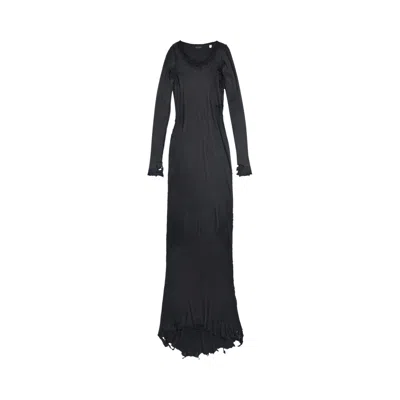 Pre-owned Balenciaga Long-sleeve Lingery Maxi Dress 'washed Black' | Men's Size S