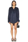 Balenciaga Long Sleeve Minimal Shirt In Dark Navy