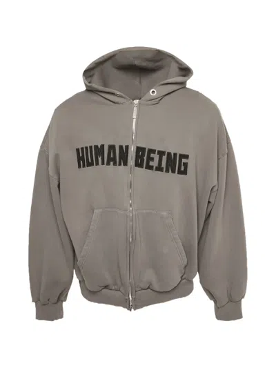 Pre-owned Balenciaga Long-sleeve Pocket Hoodie In Gray