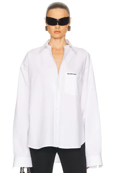 Balenciaga Long Sleeve Regular Shirt In White