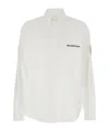 Balenciaga White Shirt With Logo Lettering On The Front And Logo Patch On The Sleeve In Cotton Man In White