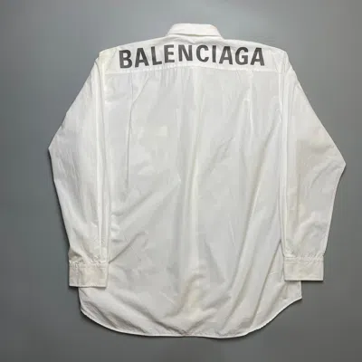 Pre-owned Balenciaga Long Sleeve Shirt Back Logo In White