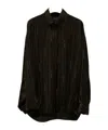 Balenciaga Pinstriped Black Button-down Shirt Women In Black