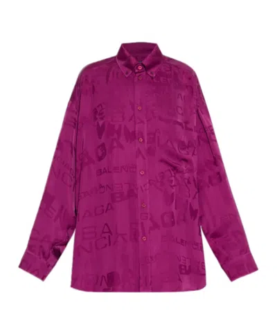 Balenciaga Long Sleeve Shirt In Purple