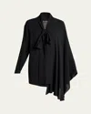 Balenciaga Black Blouse With Pussybow Collar And Asymmetric Design In Silk Woman In Black