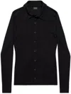 Balenciaga Short Sleeves Stretch-jersey Straight Hem In Black