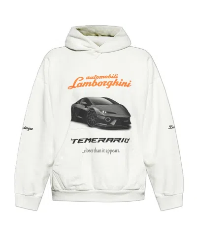 BALENCIAGA BALENCIAGA X AUTOMOBILI LAMBORGHINI LOGO PRINTED HOODIE