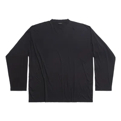 Balenciaga Long Sleeve T-shirt Oversized 'black Faded'