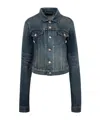 Balenciaga Long-sleeved Denim Coat In Black