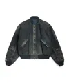 Balenciaga Long-sleeved Denim Coat In Black