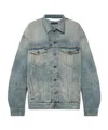 Balenciaga Light Blue Denim Hourglass Jacket In Gray