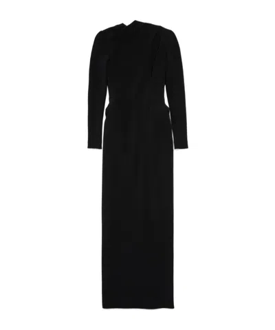 Balenciaga Long-sleeved Dress In Black