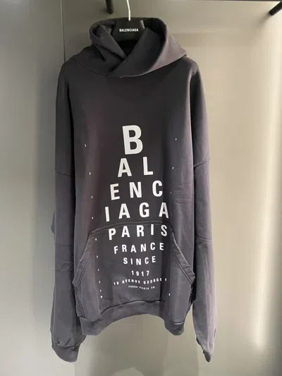 Balenciaga Long-sleeved Hooded Hoodie In Black