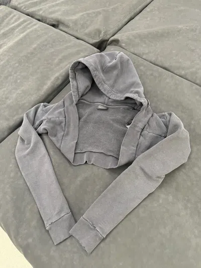 Balenciaga Long-sleeved Hooded Sweatshirt In Gray