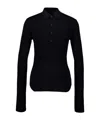 Balenciaga Long-sleeved Knitted Polo Shirt In Black