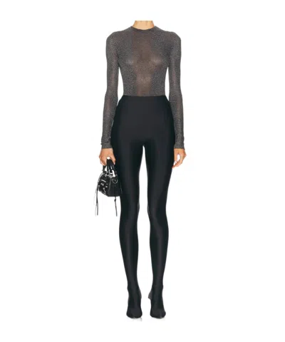 Balenciaga Long-sleeved Knitted T-shirt In Black