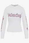 Balenciaga Crew Neck Graphic Print Long Sleeves Top In White