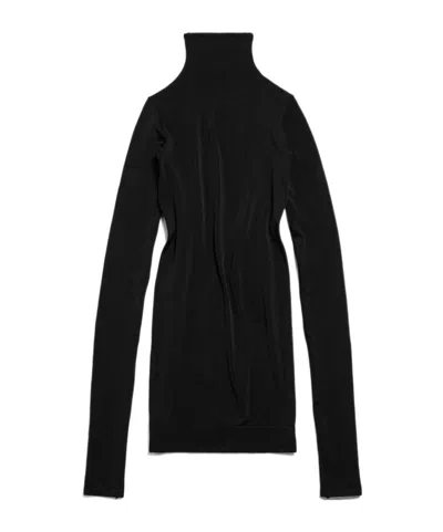 Balenciaga Long-sleeved Mini Dress In Black
