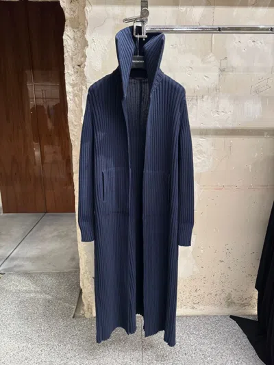 Balenciaga Long-sleeved Oversized Cardigan In Blue