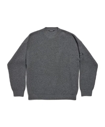 Balenciaga Long-sleeved Round-neck Sweater In Black