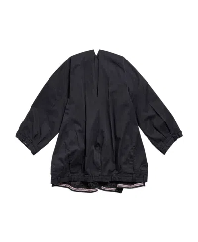 Balenciaga Long Sleeved Saddle Dress In Black