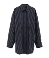 Balenciaga Striped Shirt In Gray