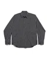 Balenciaga Oversized Striped Poplin Shirt For Men In Black
