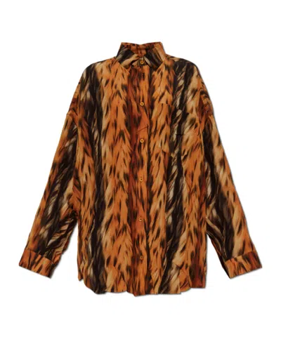 Balenciaga Long-sleeved Shirt In Brown