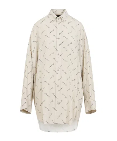 Balenciaga Long-sleeved Shirt In White