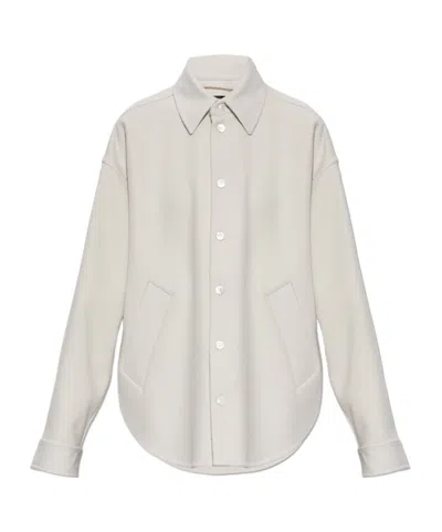 Balenciaga Logo-embroidered Shirt In Neutral