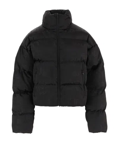 Balenciaga Long-sleeved Stand-collar Cotton Coat In Black