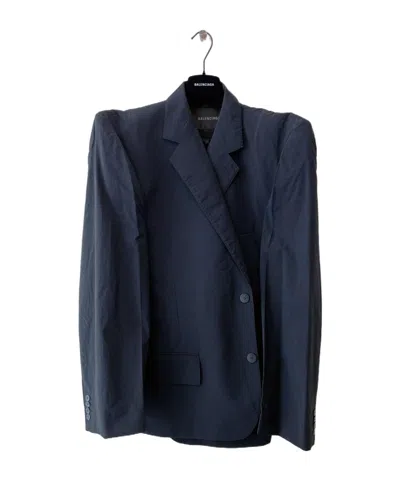 Balenciaga Long-sleeved Suit Coat In Black