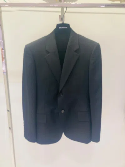 Balenciaga Long-sleeved Suit Coat In Black