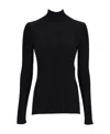 Balenciaga Ribbed Lace-up Back Turtleneck With Long Sleeves In Black