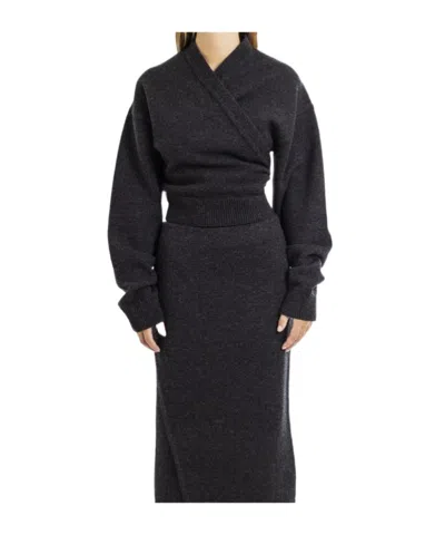 Balenciaga Long-sleeved Sweater In Black