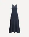 Balenciaga Women Slate Stretch Cotton Dress In Blue