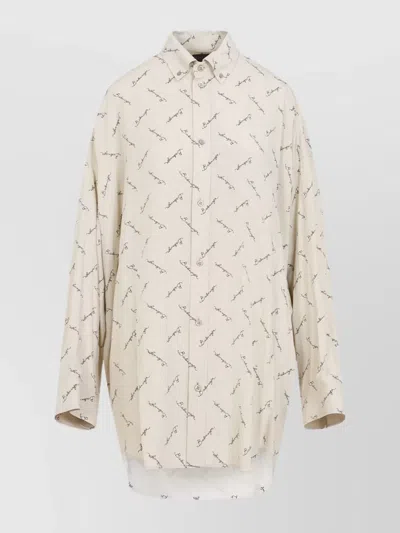 BALENCIAGA LONG SLEEVES COCOON SHIRT WITH ASYMMETRIC HEM
