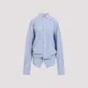 Balenciaga Striped Shirt In Blue White