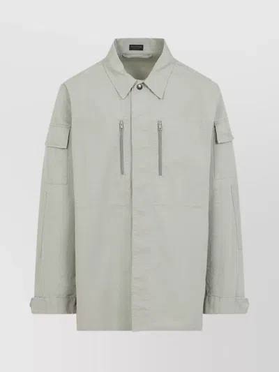 Balenciaga Long Sleeves Military Shirt With Chest Pockets In Beige