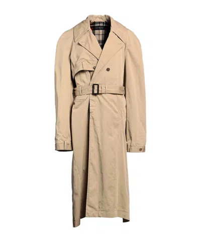 Balenciaga Long Stylish Trench Coat In Brown