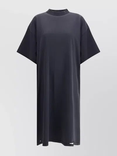 Balenciaga Long T-shirt Dress Wide Sleeves In Blue