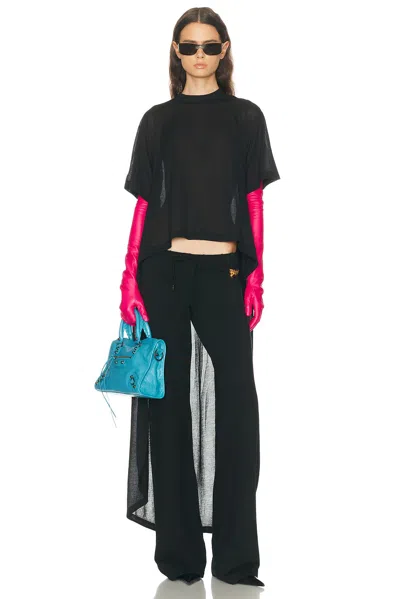 Balenciaga Long Train T-shirt In Black