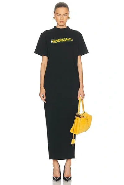 Balenciaga Long T-shirt Dress In Black