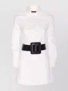 Balenciaga Longline Dress Belted At The Waist In White
