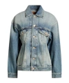 Balenciaga Light Blue Vintage-effect Denim Jacket Women In Blue