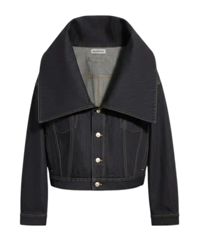 Balenciaga Long-sleeve Denim Jacket In Animal Print