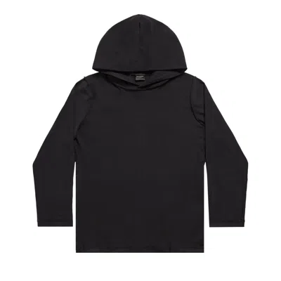 Pre-owned Balenciaga Long-sleeve Hooded T-shirt 'faded Black' | Men's Size L