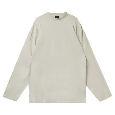 Pre-owned Balenciaga Long-sleeve Oversized Distressed T-shirt 'shell/black' | Women's Size 3
