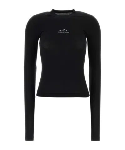 Balenciaga Long-sleeved Crew-neck Shirt In Black