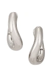 Balenciaga Loop Earrings In Shiny Silver